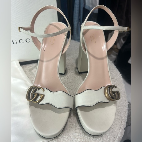 Gucci Shoes - Gucci Mystic White Block Heel Scandal.  Size 40.  Gently used